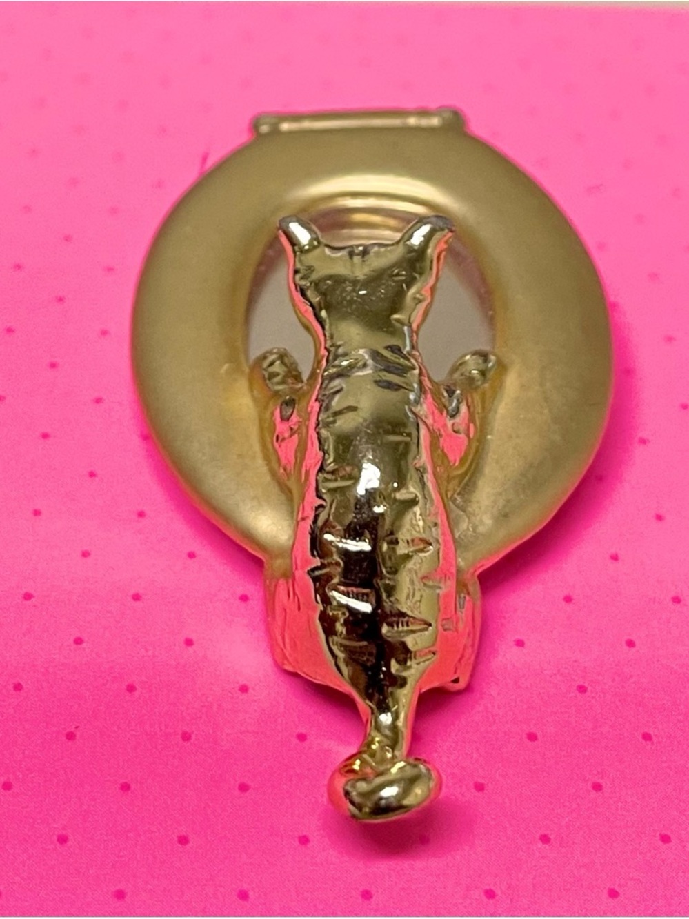 Vintage Cat Brooch- Gold toned- fun!